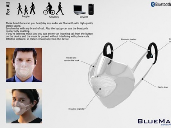 抵御污染，藍(lán)牙耳機(jī)與防塵口罩的二合一解決方案